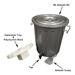 18L Single Bokashi Bin -CHARA Garden Shop 18l single bokashi bin w labels 1 jpg