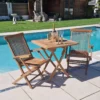 70cm Teak Square Folding Table With 2 Classic Folding Chairs / Armchairs -CHARA Garden Shop 20230906 124914 jpg