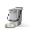 23 Litre Silver Grey Kitchen Caddy + 25 Pack Of Liners 2 23 Litre Silver Grey Kitchen Caddy + 25 Pack Of Liners -CHARA Garden Shop 23ltr curbside caddy bags silver jpg
