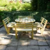 Swedish Redwood Circular Picnic Bench With Backrests -CHARA Garden Shop 253023 01 02 jpg