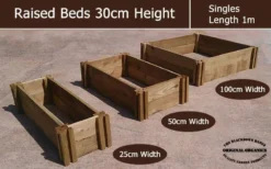 30cm High Single Raised Beds - Blackdown Range - 50cm Wide -CHARA Garden Shop 30cm high single raised beds blackdown range 2 1 1 1 jpg