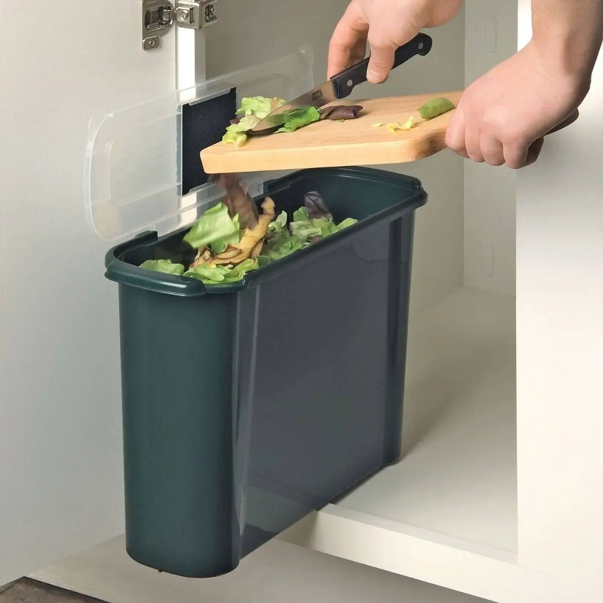 10L Slimline Kitchen Food Caddy (Green) 4 10L Slimline Kitchen Food Caddy (Green) - Image 2
