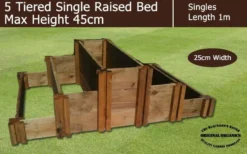 45cm High 5 Tiered Single Raised Beds - Blackdown Range - 50cm Wide