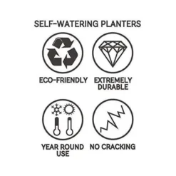 33cm Sonata Self Watering Recycled Rubber Plant Pot Slate -CHARA Garden Shop 51vqq3oerhl. ac jpg