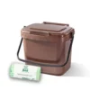 5ltr Brown Kitchen Caddy + 26 Pack Of Liners -CHARA Garden Shop 5ltr kitchen caddy bags brown jpg