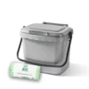 5ltr Silver Grey Kitchen Caddy + 26 Pack Of Liners -CHARA Garden Shop 5ltr kitchen caddy bags silver jpg