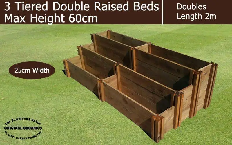 60cm High 3 Tiered Double Raised Beds - Blackdown Range - 50cm Wide 3 60cm High 3 Tiered Double Raised Beds - Blackdown Range - 50cm Wide