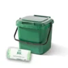 7ltr Green Kitchen Caddy + 26 Pack Of Liners -CHARA Garden Shop 7lt caddy bundle jpg