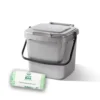 7ltr Silver Grey Kitchen Caddy + 26 Pack Of Liners -CHARA Garden Shop 7ltr kitchen caddy bags silver jpg