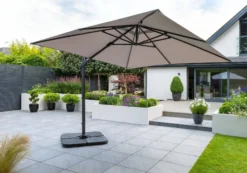 3 X 3m Royce Executive Cantilever Parasol - Taupe -CHARA Garden Shop 87420 2 jpg