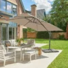 3 X 3m Royce Executive Cantilever Parasol - Taupe -CHARA Garden Shop 87420 3 jpg
