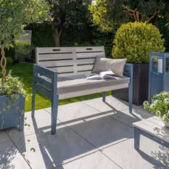 Florenity Galaxy 2 Seater Bench Inc Pad - Grey