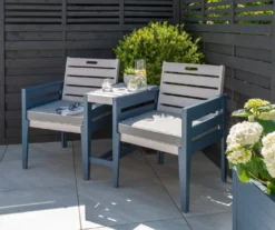 Florenity Galaxy Tete A Tete Bench - Grey/Blue