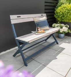 Florenity Galaxy Folding Bench - Grey/Blue