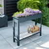 Florenity Galaxy High Planter With Zinc Tray - Grey -CHARA Garden Shop 88028 jpg