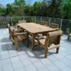 2.4m 6 Seater Douglas Fir Woodland Table With 6 Woodland Armchairs -CHARA Garden Shop 8 x4 table chairs 03 1 jpg
