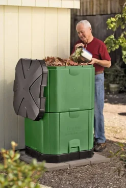 400 Litre Aerobin Hot Composter - Brunswick Green With Leachate Hose Extension Kit -CHARA Garden Shop aero 400 4 jpg
