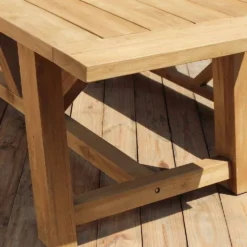 Reclaimed Teak Bali Outdoor Dining Table With 2 Backless Benches -CHARA Garden Shop bali table 2 2 jpg