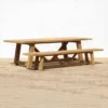 Reclaimed Teak Bali Outdoor Dining Table With 2 Backless Benches -CHARA Garden Shop bali table and bench 1 jpg