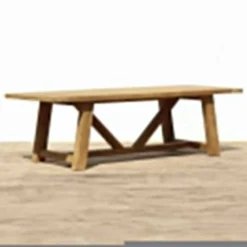 Reclaimed Teak Bali Outdoor Dining Table With 2 Backless Benches -CHARA Garden Shop bali table new 2 jpg