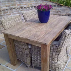 Rustic Reclaimed Teak Open Slat Dining Table