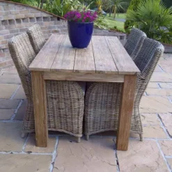 Rustic Reclaimed Teak Open Slat Dining Table -CHARA Garden Shop blackberry july 11 100 jpg