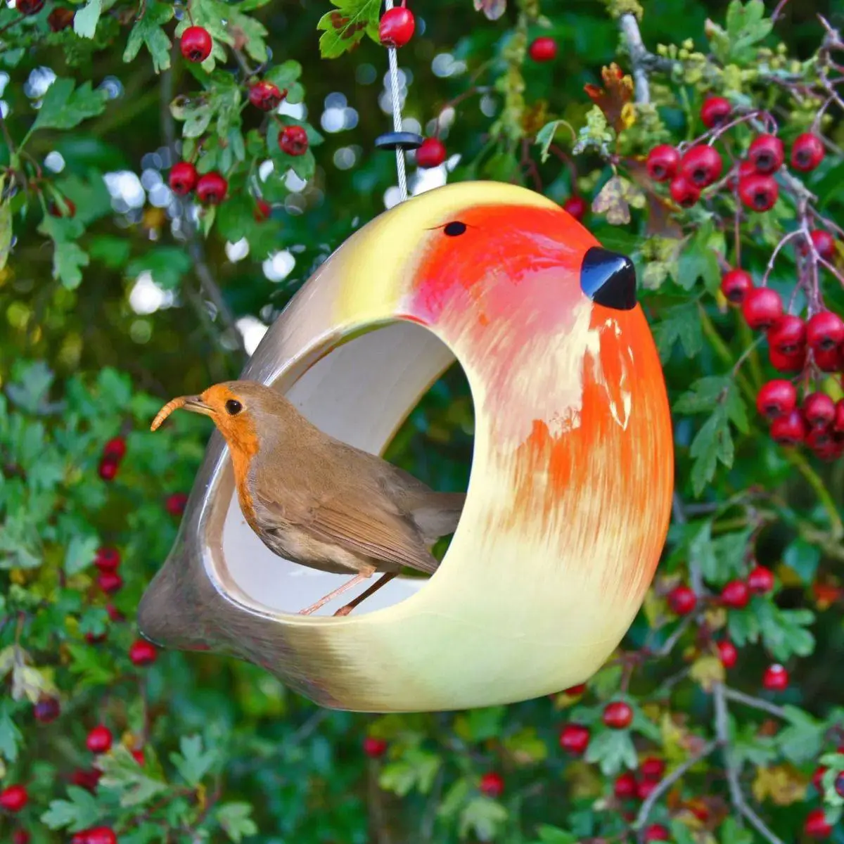 Ceramic Robin Bird Feeder 3 Ceramic Robin Bird Feeder