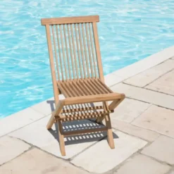 70cm Teak Square Folding Table With 2 Classic Folding Chairs / Armchairs -CHARA Garden Shop classic teak folding chair 3 9 jpg