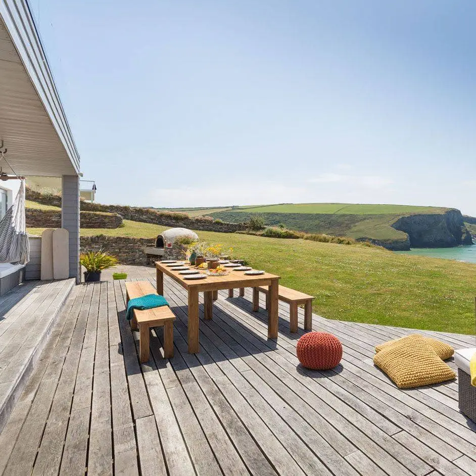 3m 10 Seater Reclaimed Teak Outdoor Open Slatted Table With 2 Backless Benches - Image 3