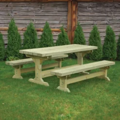 1.8m Farmhouse Garden Table And Bench Set