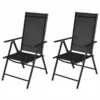 Set Of 2 X Black Reclining Folding Outdoor Chairs -CHARA Garden Shop folding recliner chairs 1 jpg