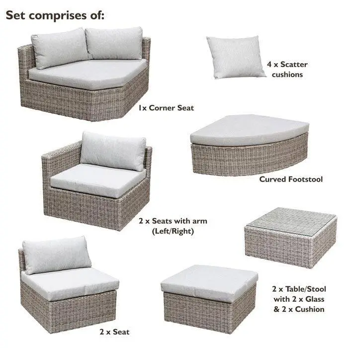 8 Seater Marbella Multifunction Rattan Seating Set 11 8 Seater Marbella Multifunction Rattan Seating Set - Image 9
