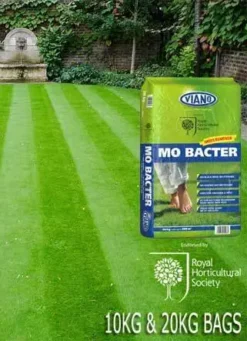 RHS Viano Lawn Care MO Bacter Organic Lawn Fertiliser 20kg Bag -CHARA Garden Shop mo bacter rhs endorsed 2 jpg