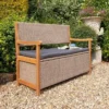 Alderley Rattan Storage Bench With Seat Pad -CHARA Garden Shop natwickben alderleybenchnat 01 jpg