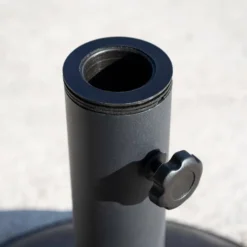 Rowlinson 6ft Hardwood Picnic Table With Grey Parasol & Base 19 Rowlinson 6ft Hardwood Picnic Table With Grey Parasol & Base -CHARA Garden Shop pbase15r round parasol base 15kg black 02 1 jpg