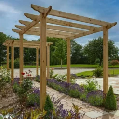 2.4m X 2.4m Rowlinson Traditional Wooden Pergola -CHARA Garden Shop pergola traditionalpergola 05 jpg