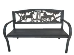Steel Framed Cast Iron Bench With Unicorn Scene -CHARA Garden Shop product7230 jpg
