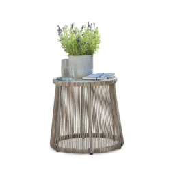 Norfolk Leisure Elland Bistro Set - Grey/Beige -CHARA Garden Shop roma bistro set with table roseland furniture 3 jpg