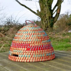 Artisan Natural Bee Skep - Recycled Sari -CHARA Garden Shop skep1 1 jpg