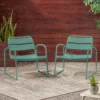 Metal Garden Furniture Set Of 3 - Green -CHARA Garden Shop table chairs green jpg