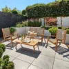 Walden 4 Seater Folding Outdoor Lounge Set -CHARA Garden Shop walden wood weave folding set 1 1 jpg