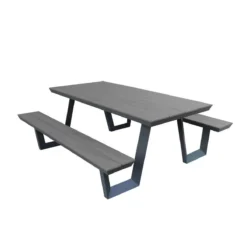 Wembley Picnic Table In Mid Grey -CHARA Garden Shop wembly 2 jpg